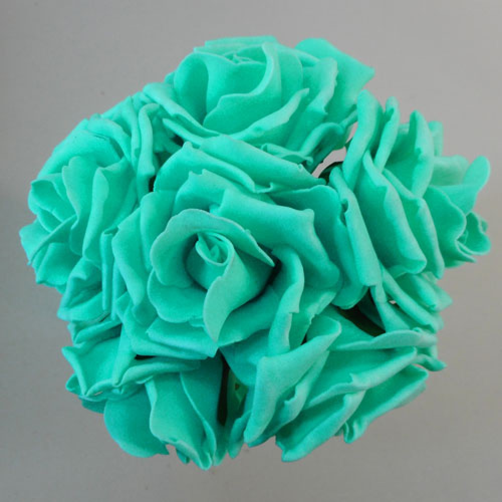 Colourfast Foam Roses Large Jade Green 6 Pack 22cm Foam Flowers